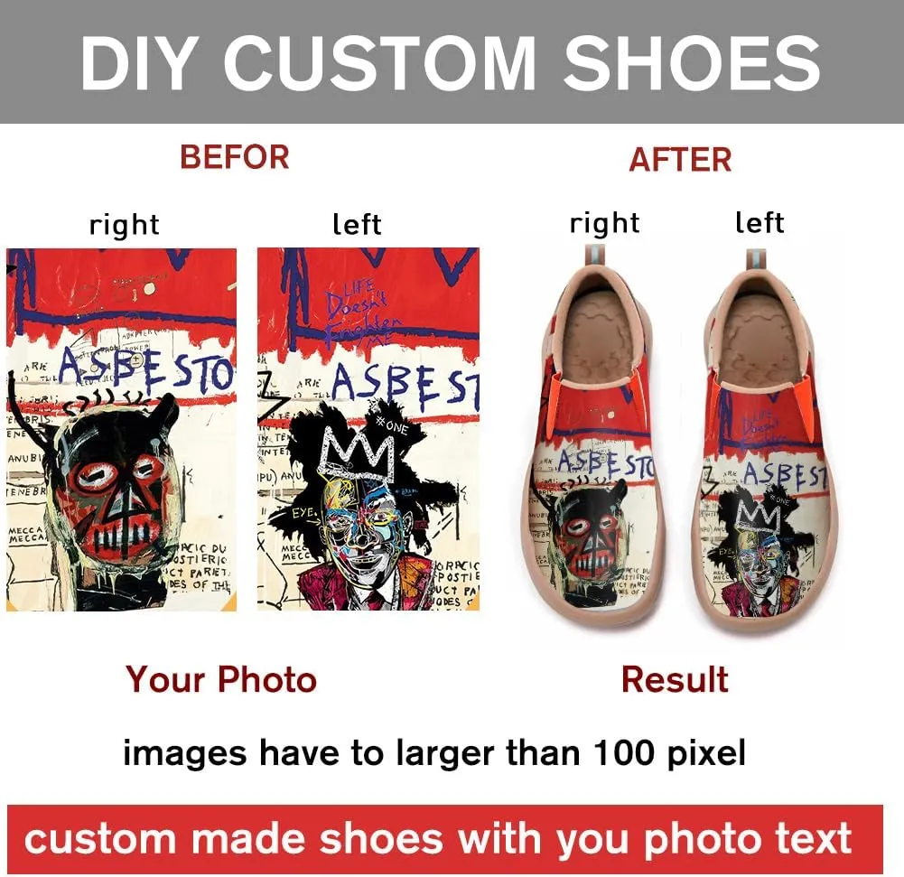 Men's Casual Slip-on Loafers Art Painted Lightweight Comfortable Sneakers Walking Travel Shoes Patchwork Floral Plants Pattern