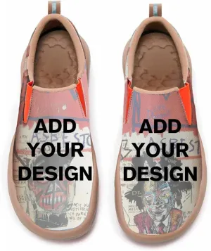 Men's Casual Slip-on Loafers Art Painted Lightweight Comfortable Sneakers Walking Travel Shoes Patchwork Floral Plants Pattern