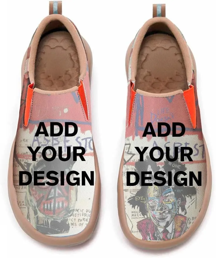 Men's Casual Slip-on Loafers Art Painted Lightweight Comfortable Sneakers Walking Travel Shoes Patchwork Floral Plants Pattern