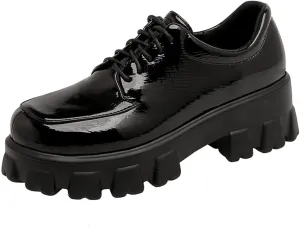 MRKEWUNEY Platform Loafers for Women Chunky Heel Loafers