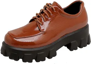 MRKEWUNEY Platform Loafers for Women Chunky Heel Loafers