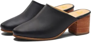 SHODENSE Women Comfortable Chunky Block Heel Mules Closed Round Toe Slip On Backless Loafers Shoes 2" Mid Stacked Heeled Sandals Clogs Thick Heels Slide Slippers Daily Casual Slip-on Booties 4-11 M US