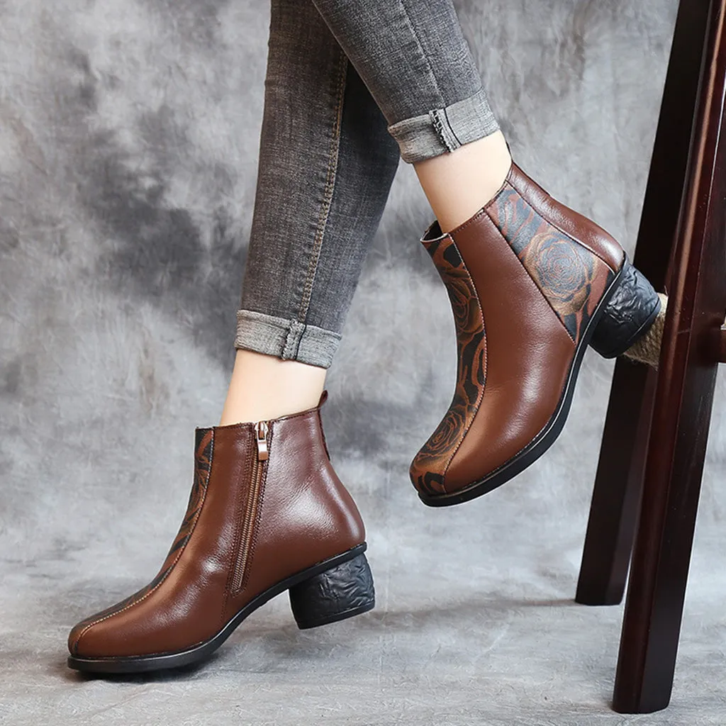 Winter Ethnic Leather Short Boots 35-41 | Gift Shoes